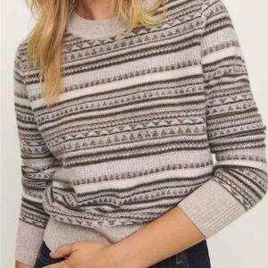 Reformation Striped Sweater - Gray and Brown